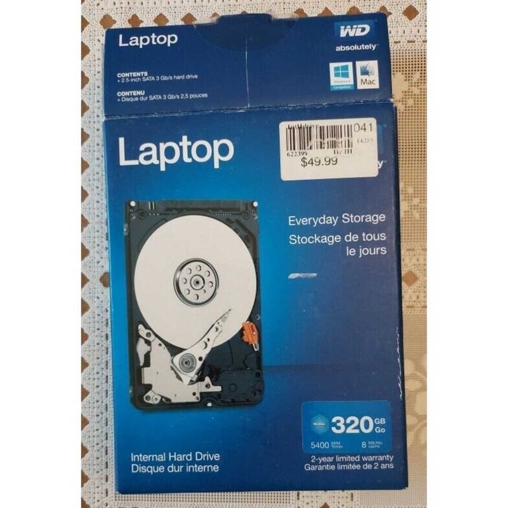 WD - Mainstream 320GB Internal SATA Hard Drive for Laptops - NEW